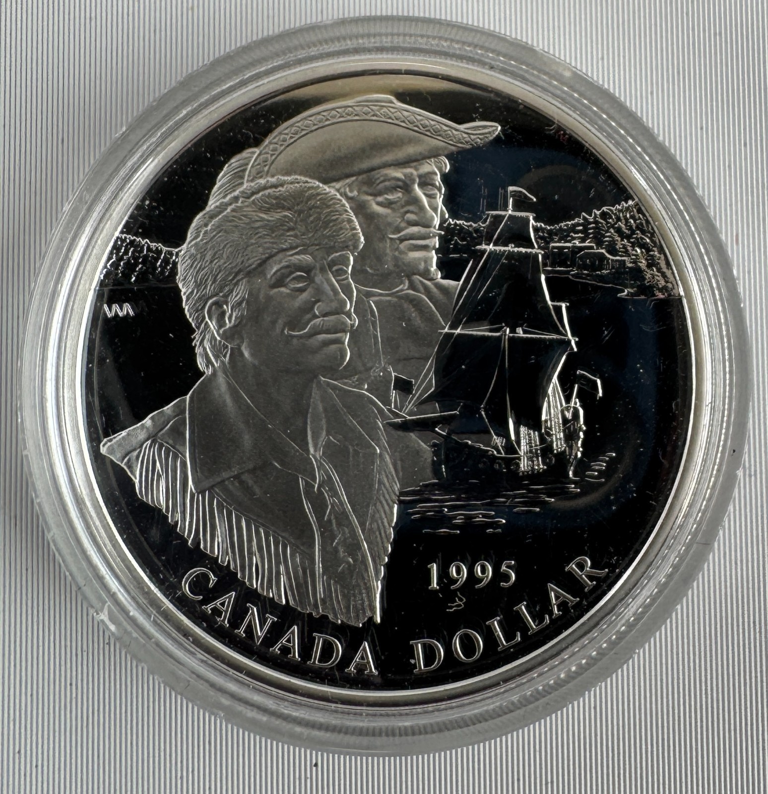 1995 Proof Canada Hudson Bay Co Sterling Silver Dollar RCM $1 Commemorative Coin