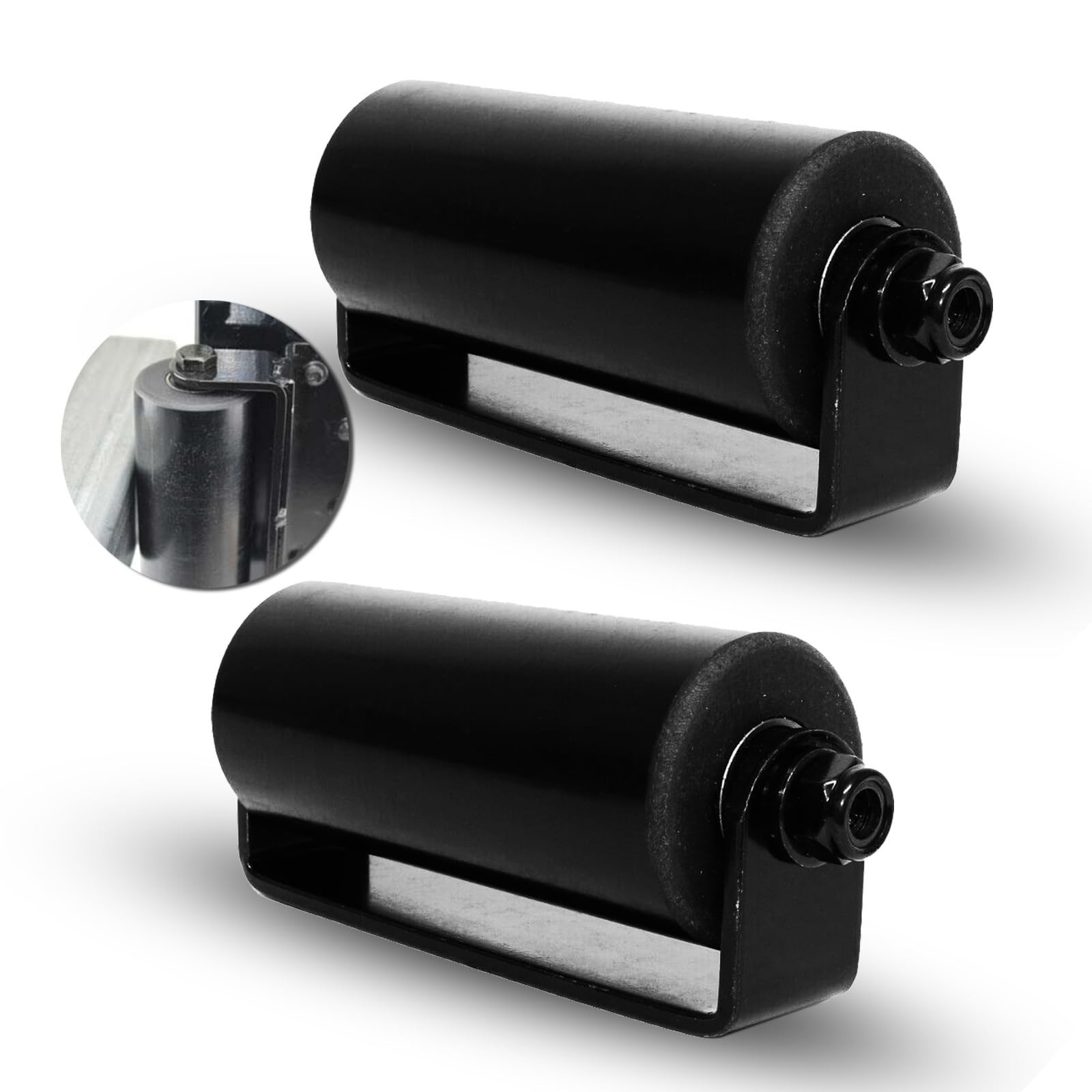 2Pack Slide Gate Guide Roller with C Post Welded Bracket, Hard Nylon Sliding ...