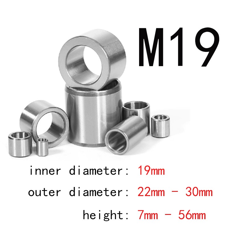 19mm ID 22mm-30mm OD Bearing Steel Sleeve Hollow Round Shaft Sleeves Bushing