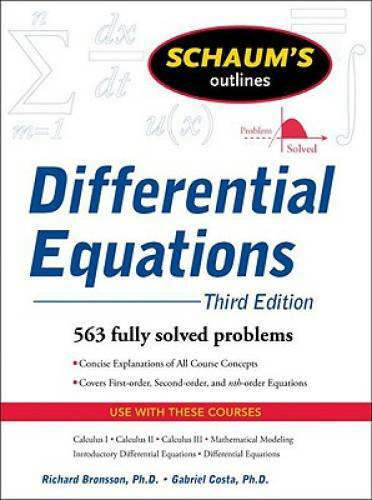 Schaum's Outline of Differential Equations, 3ed (Schaum's Outline Series) - GOOD