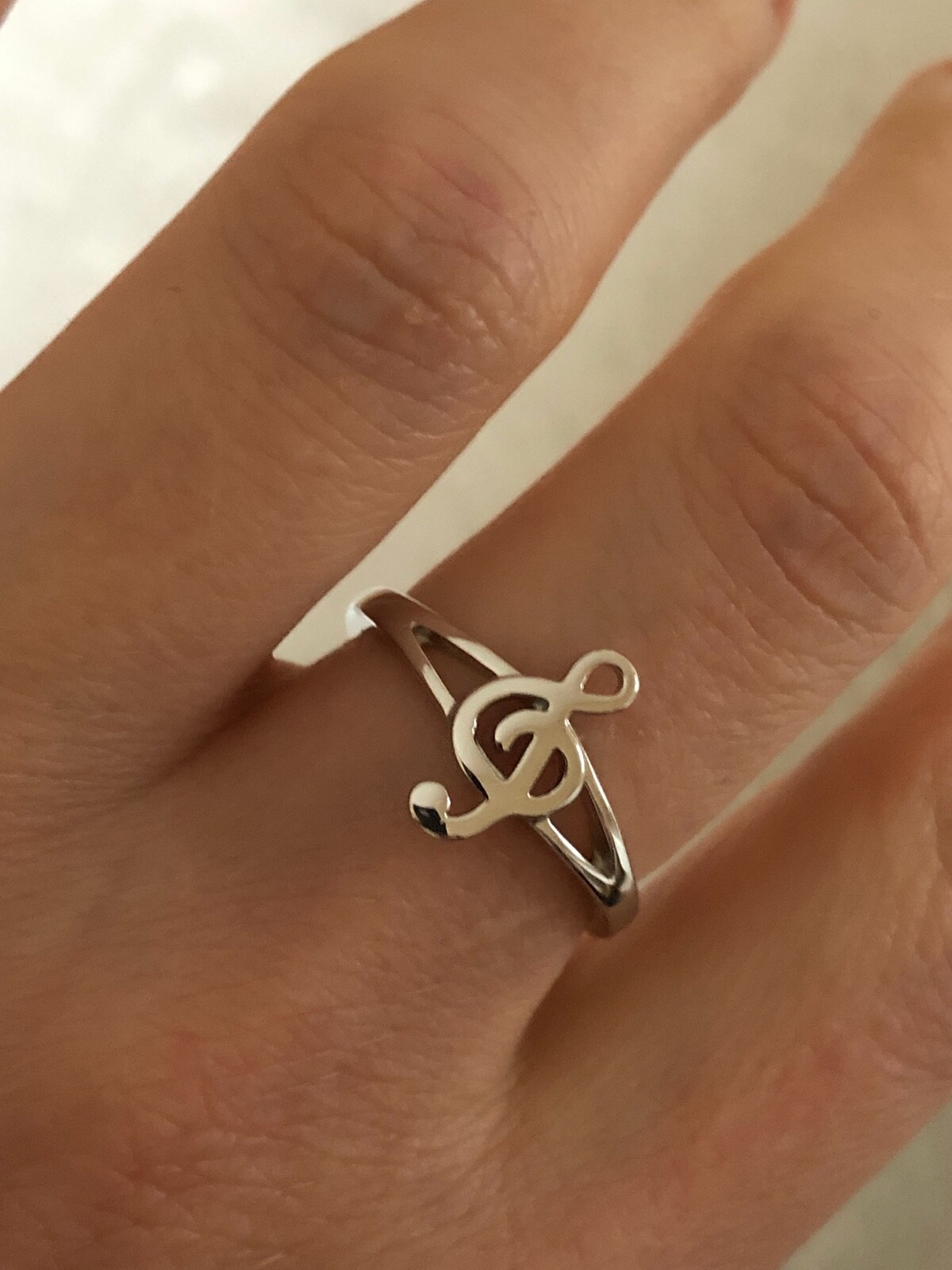925 Sterling Silver Musical Note Ring All Sizes