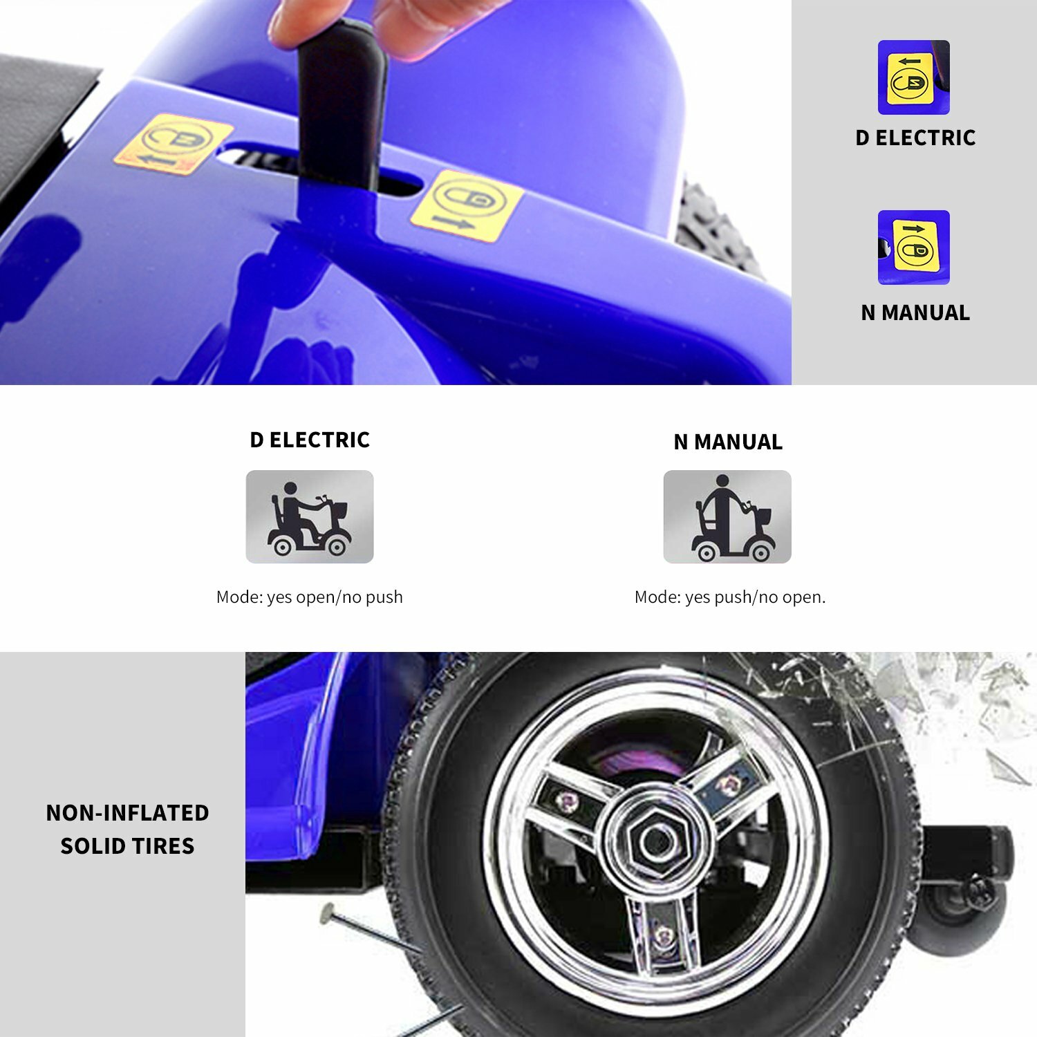 4 Wheels Mobility Scooter Power Heavy Duty Electric Wheelchairs For All Terrain