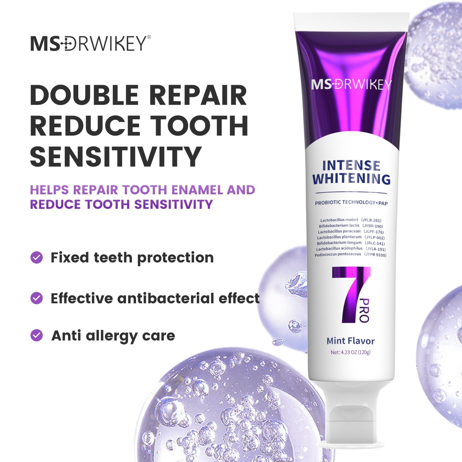 MSDRWIKEY SP-6 Cooling Toothpaste & 7-Pro Whitening Toothpaste - 2-Packs