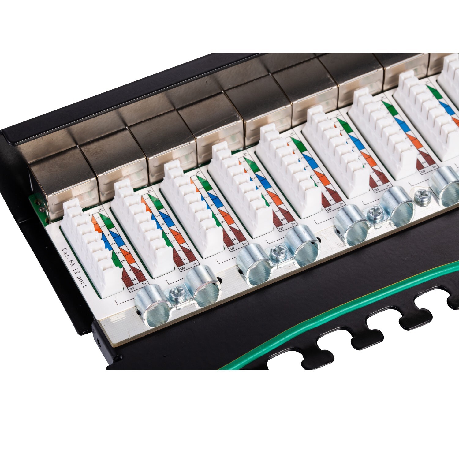 12 Port Cat6A CAT6 CAT5E Shielded Patch Panel 10G Ready Cable Management Metal