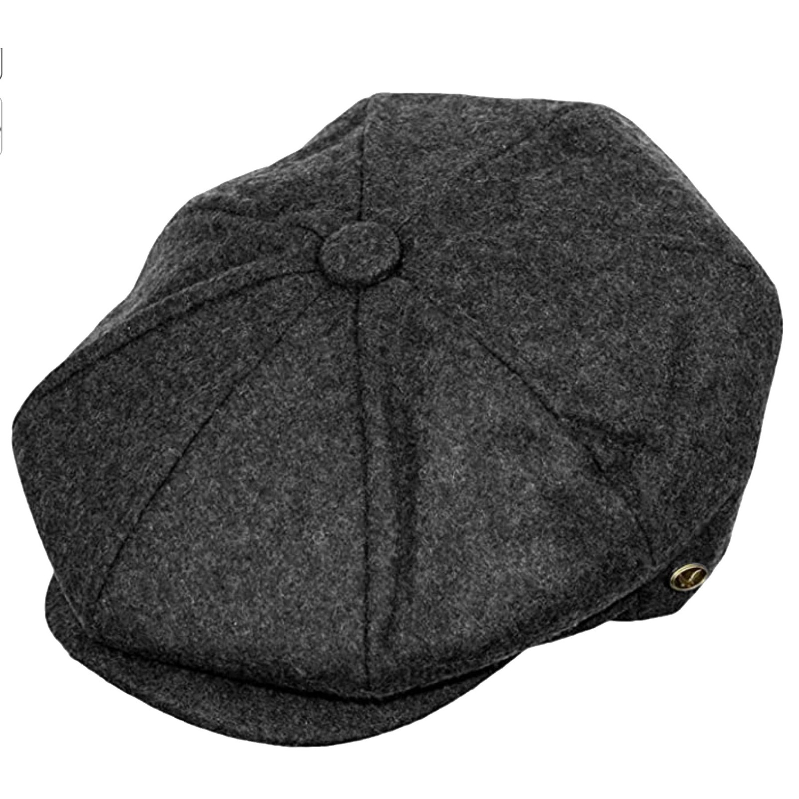 Men's Classic 8 Panel Wool Blend Newsboy Snap Brim Collection Hat Medium