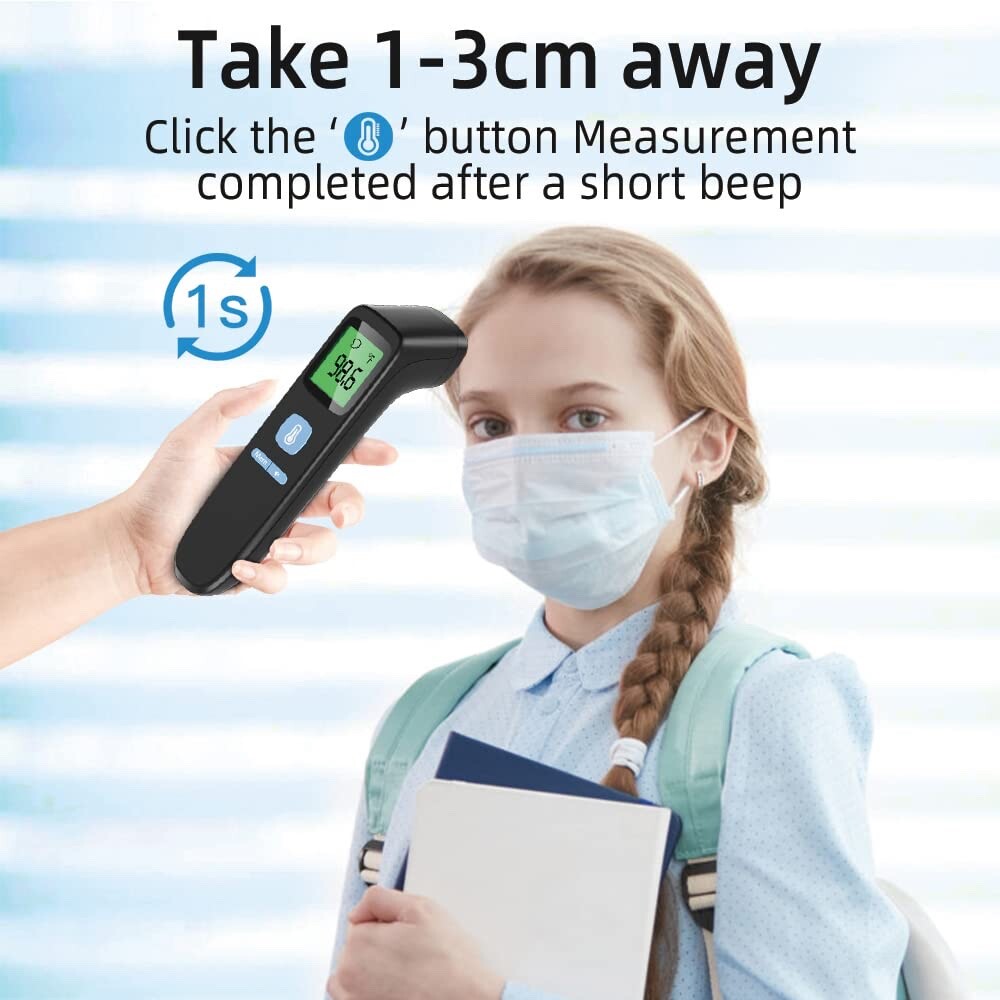 Thermometer Adults Kids Baby Digital Infrared Non-Contact Fever Alarm Memory LCD