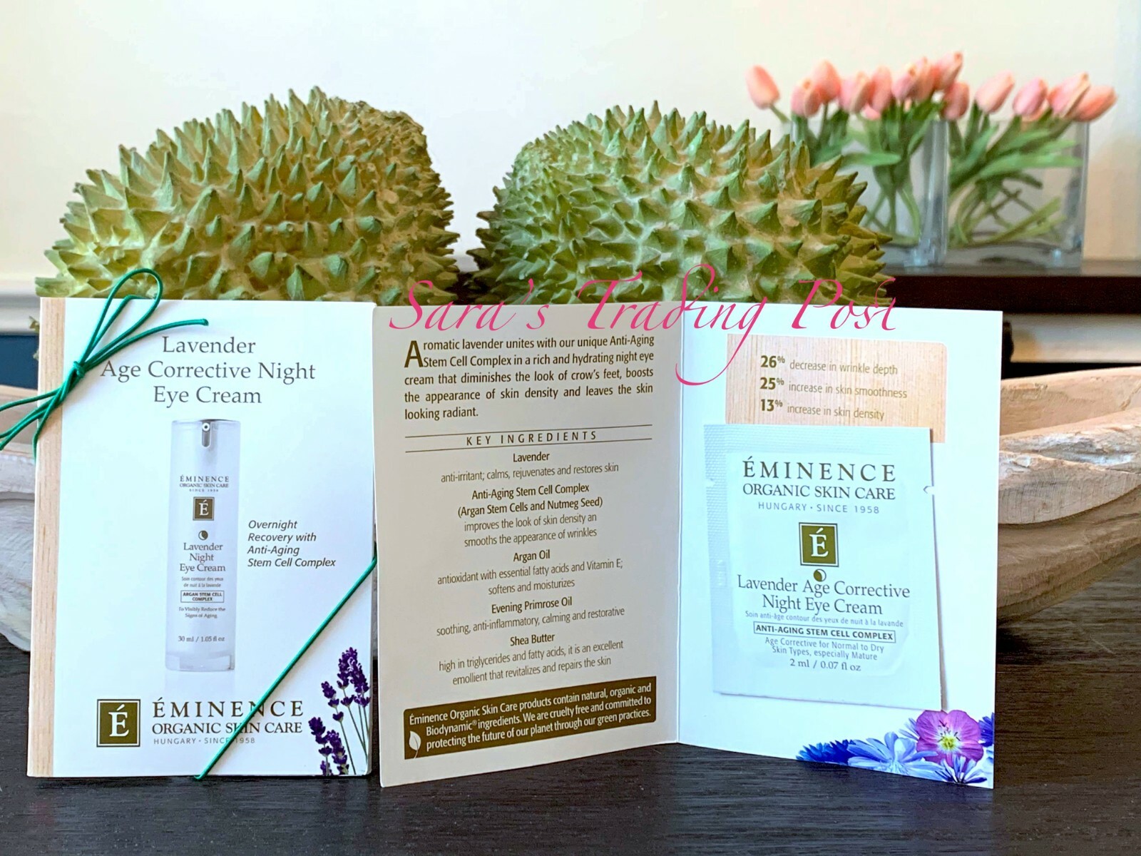 6 Eminence Lavender Age Corrective NIGHT EYE CREAM Card Samples 2ml/.07oz ea +🎁