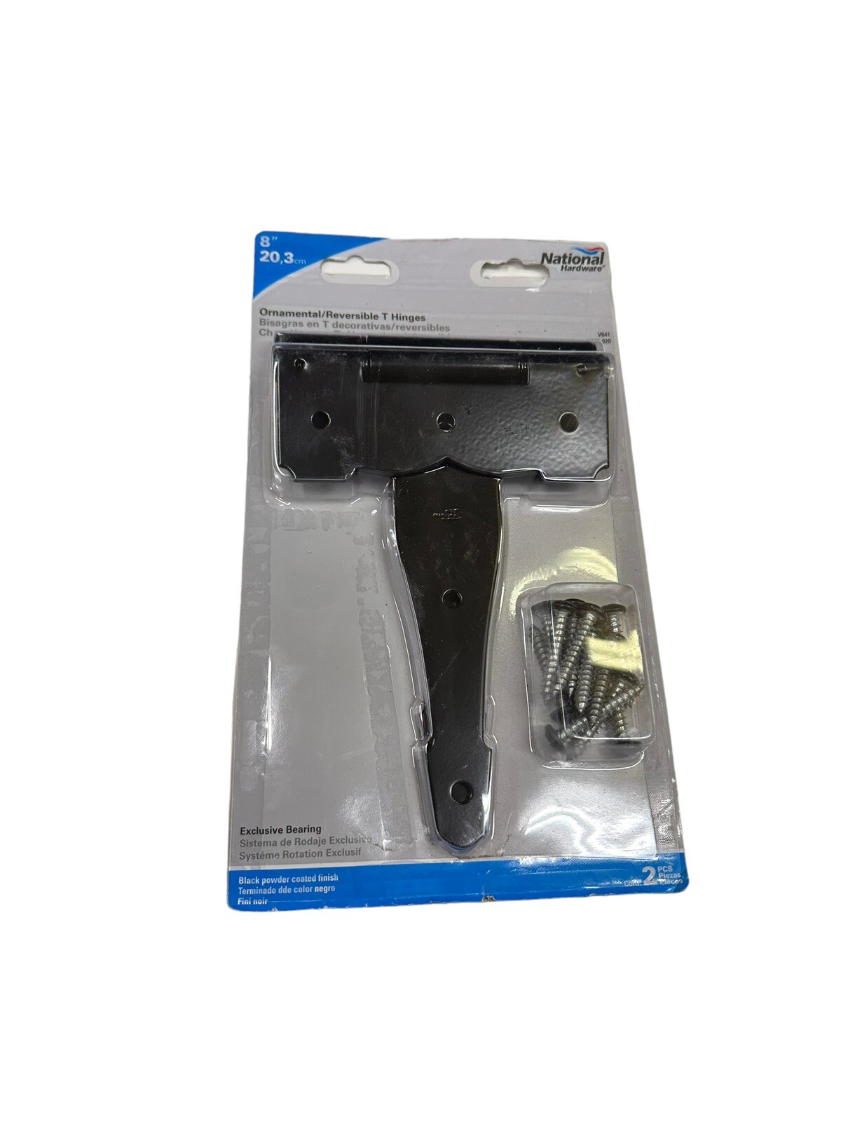 National Hardware N881-920 V841 Ornamental/Reversible T-Hinge, 8", Black 🔥