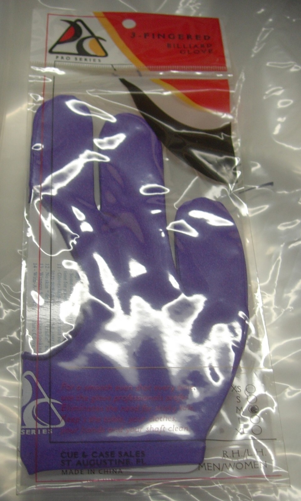 PURPLE Pro Series Pool/Billiard Cue Glove - Size M - MEDIUM