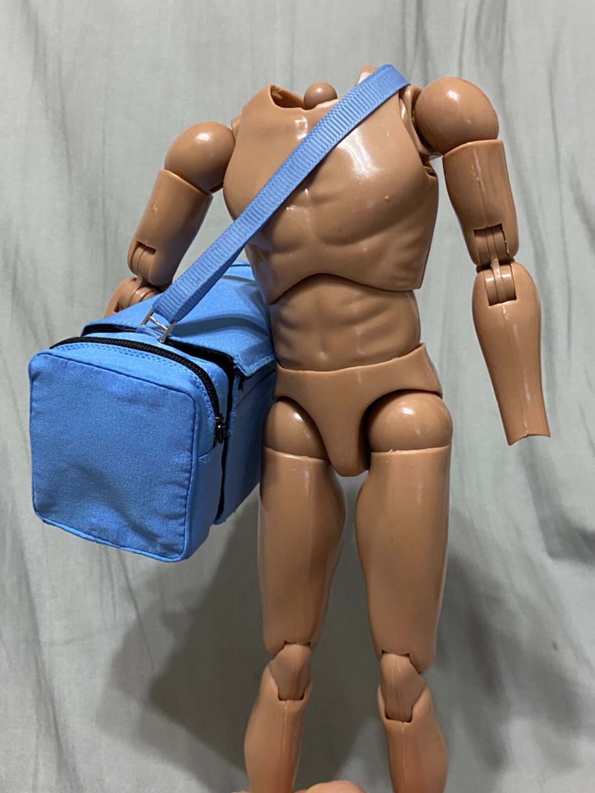 1/6 Scale Large Gym Duffle Bag, blue oversized