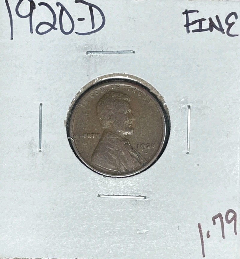1920-D LINCOLN WHEAT CENT ~ FINE ~NICE COIN~