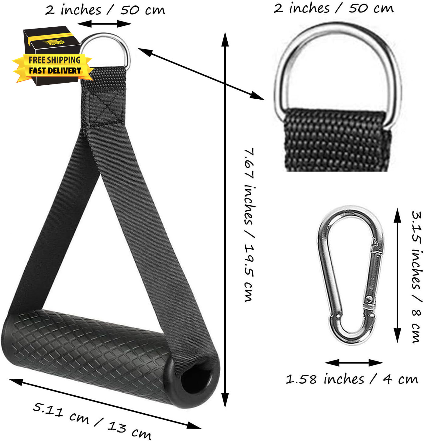 Exercise Handle Workout Handle Heavy Duty Grip Resistance Bands Handles Webbing