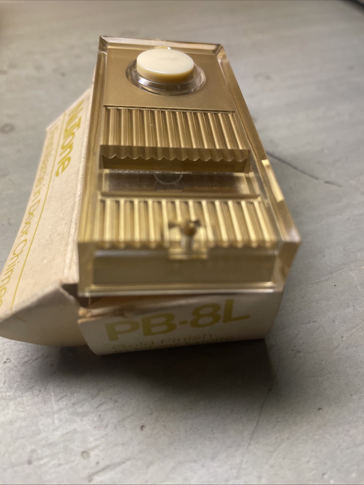 NEW NuTone Lighted Decorator Push Button PB-8LV Goldtone NOS Last One