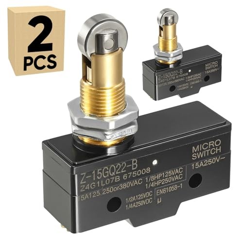 2-Pack Micro Limit Switch with Roller Plunger 2 Count (Pack of 1) Z-15GQ22-B