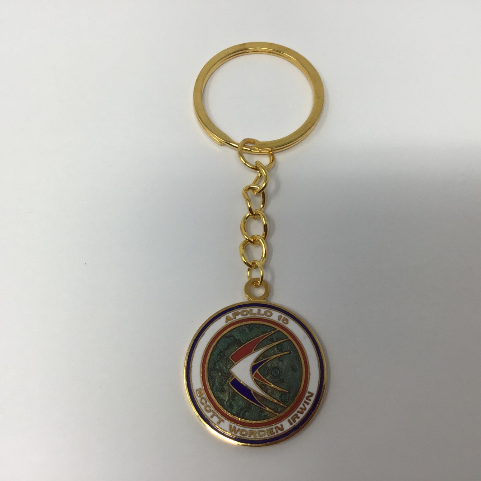Vintage NASA Key Chain Apollo 15 Gold  color metal 1971 Father’s Day
