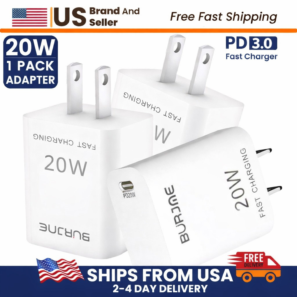 20W USB-C Fast Charger  Adapter PD 3.0 Adapter for iPhone Samsung 1-pack Adapter