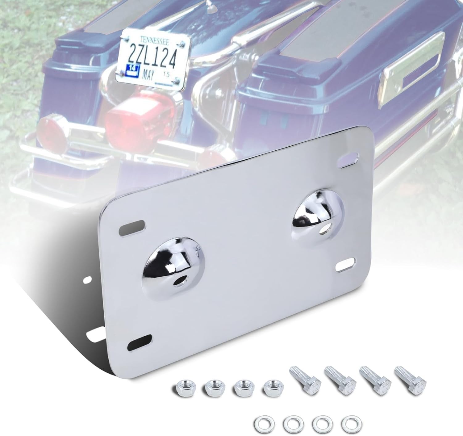 Lay Down License Plate Mount Brackets Fit for 1999-2008 Harley Touring Road S...