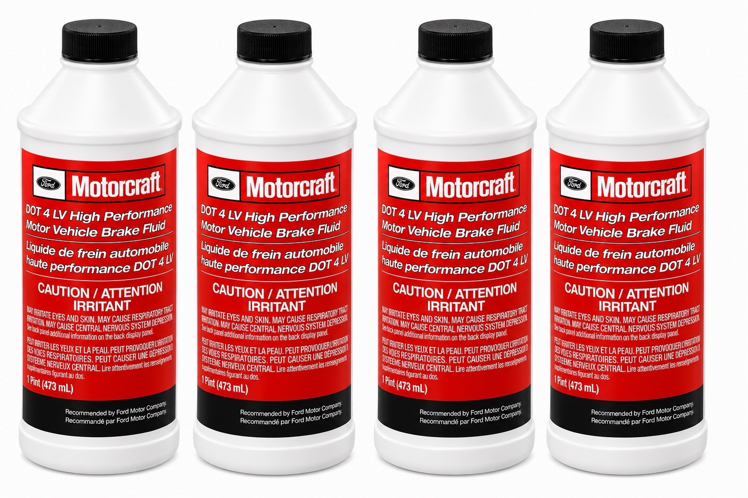 4 Pack Motorcraft DOT 4LV High Performance Brake Fluid (16oz) PM-20