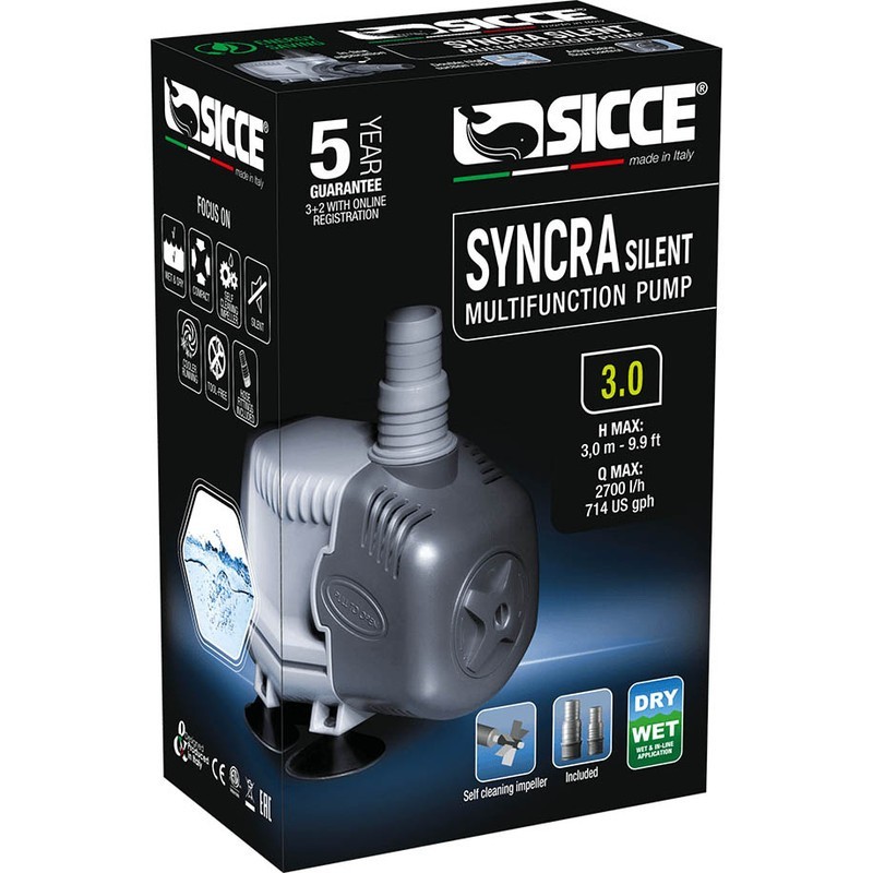 Sicce Syncra Silent 3.0 Multifunction Aquarium Water Pump RSYH03E - 714 GPH