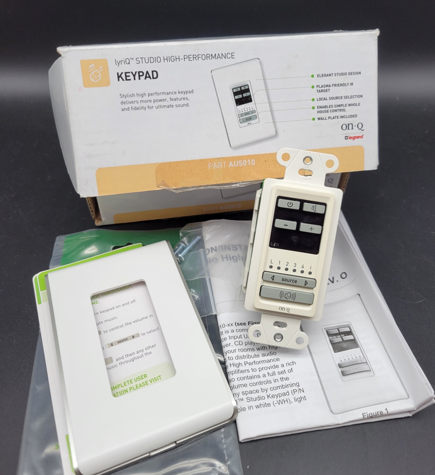 Legrand LyriQ Studio ON-Q AU5010 Studio Keypad Multi Room Audio System Control