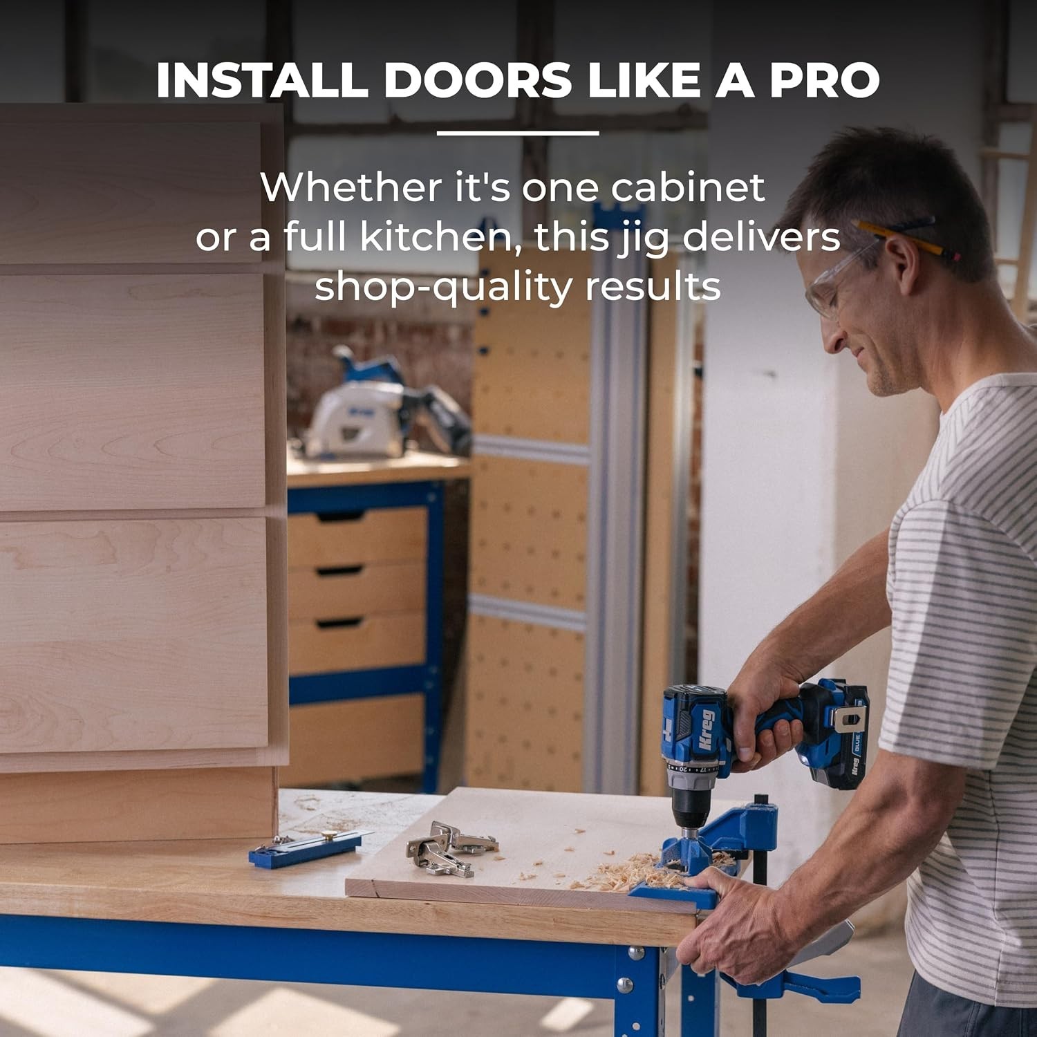 Adjustable Concealed Hinge Jig with 35mm Drilling Bit for Cabinet Installations