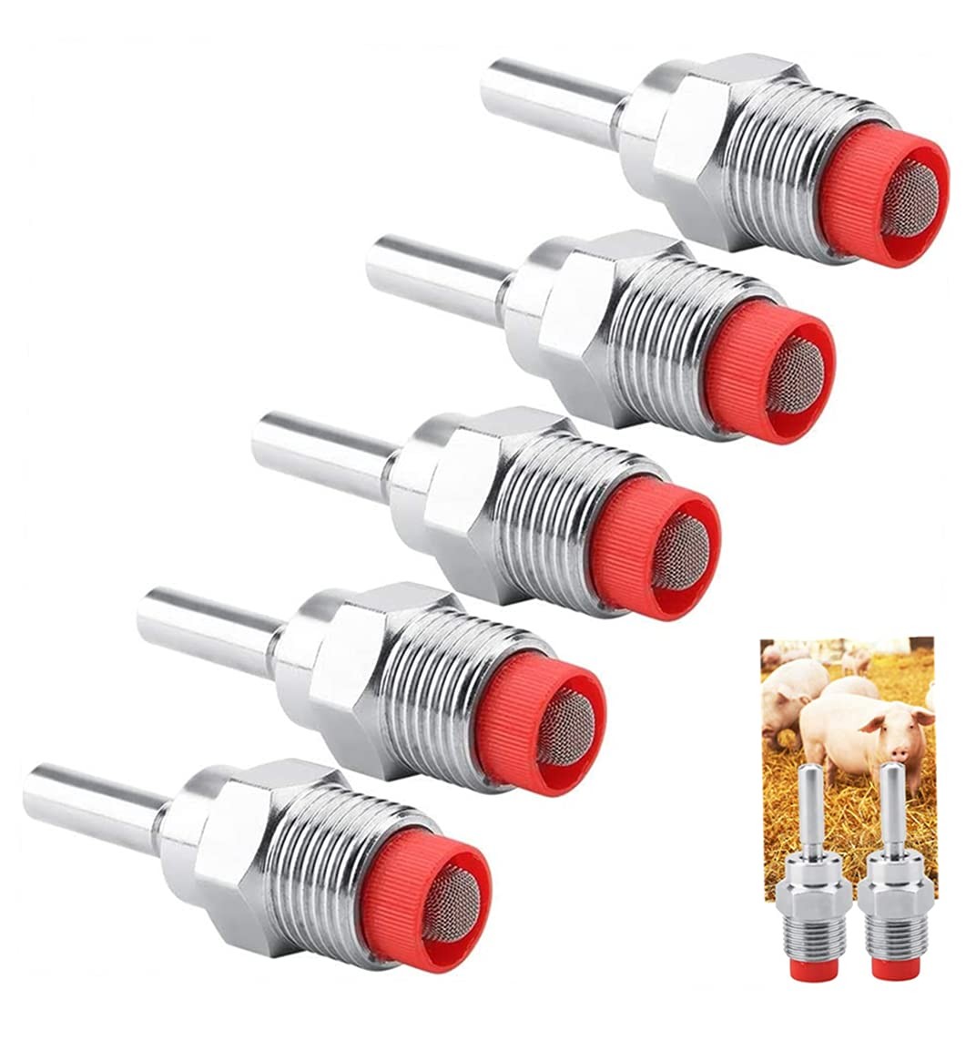 Pig Nipple Drinker Waterer Thread Stainless Steel Pig Waterer Nipple Fountain...