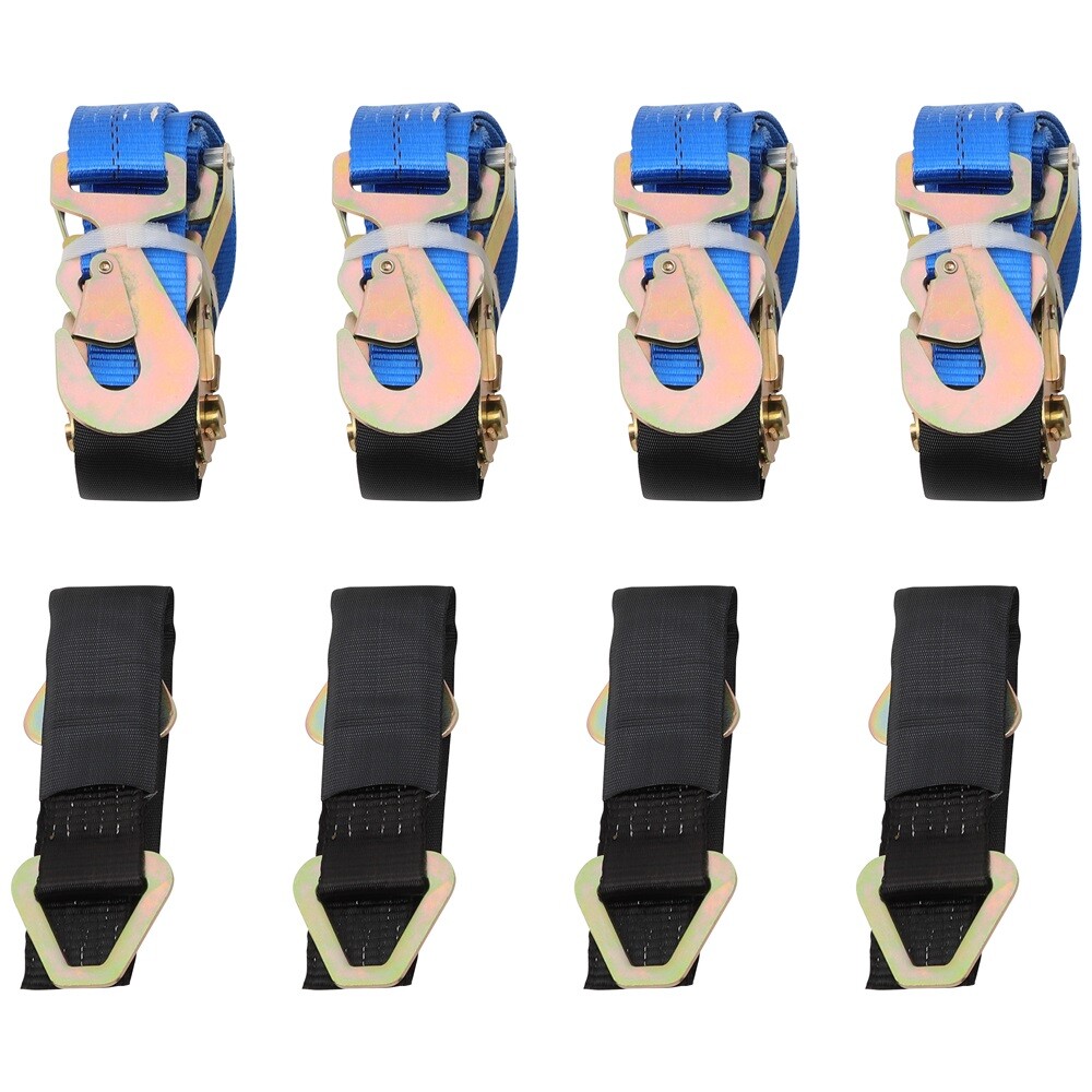 4 pcs Ratchet Tie Down Straps with Snap Hooks Axle Straps Car Trailer Hauler
