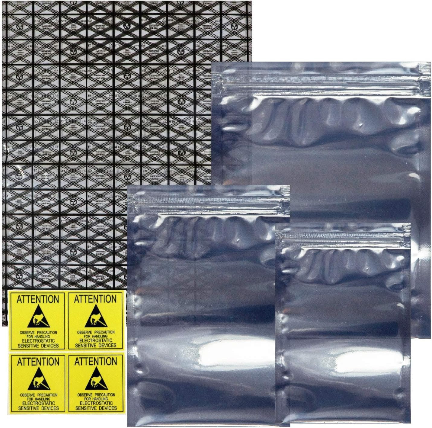 Durable ESD Shielding Antistatic Bags Set - 40 Assorted Sizes for Electronics