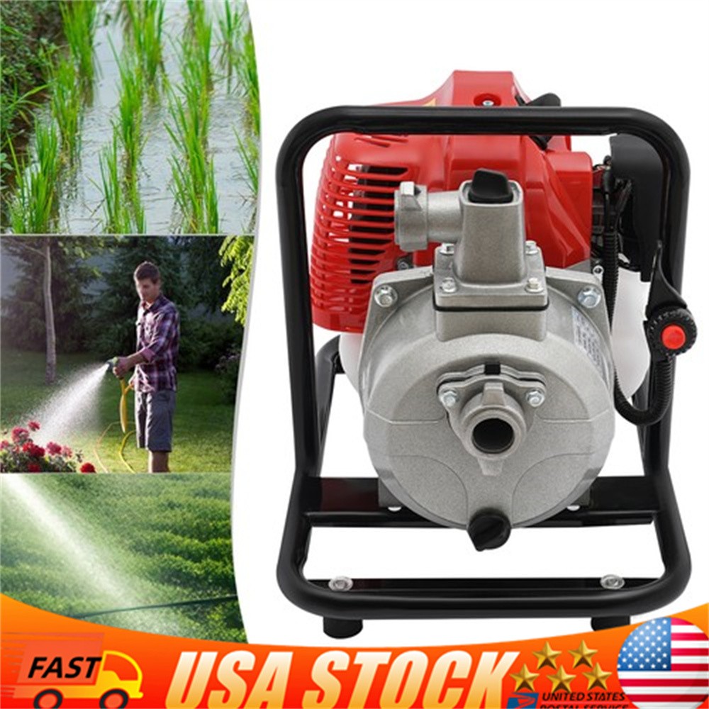 2 Stroke Gasoline Water Pump Gas-Powered Semi-Trash Irrigation Transfer Pump
