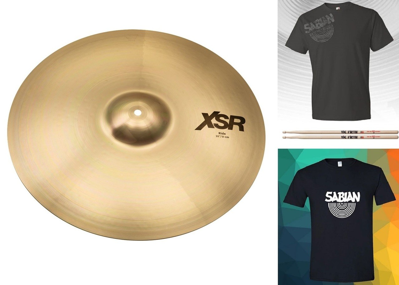Sabian 20" XSR Ride Cymbal +Shirt/Sticks B20 Bundle & Save Made in Canada Dealer