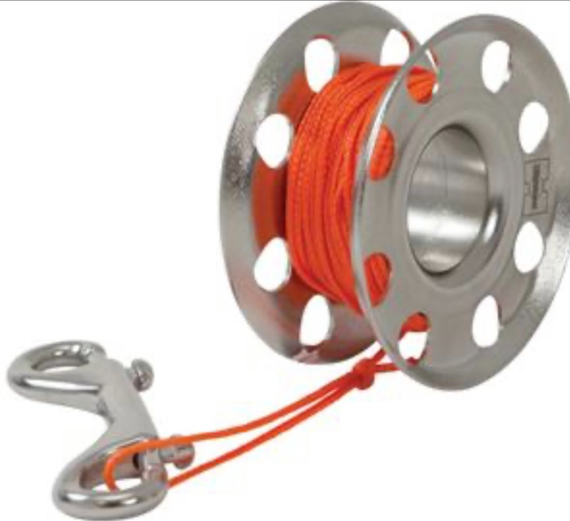 Highland Flared Stainless Steel Finger Spool 100 ft, HL 465 SS, Orange