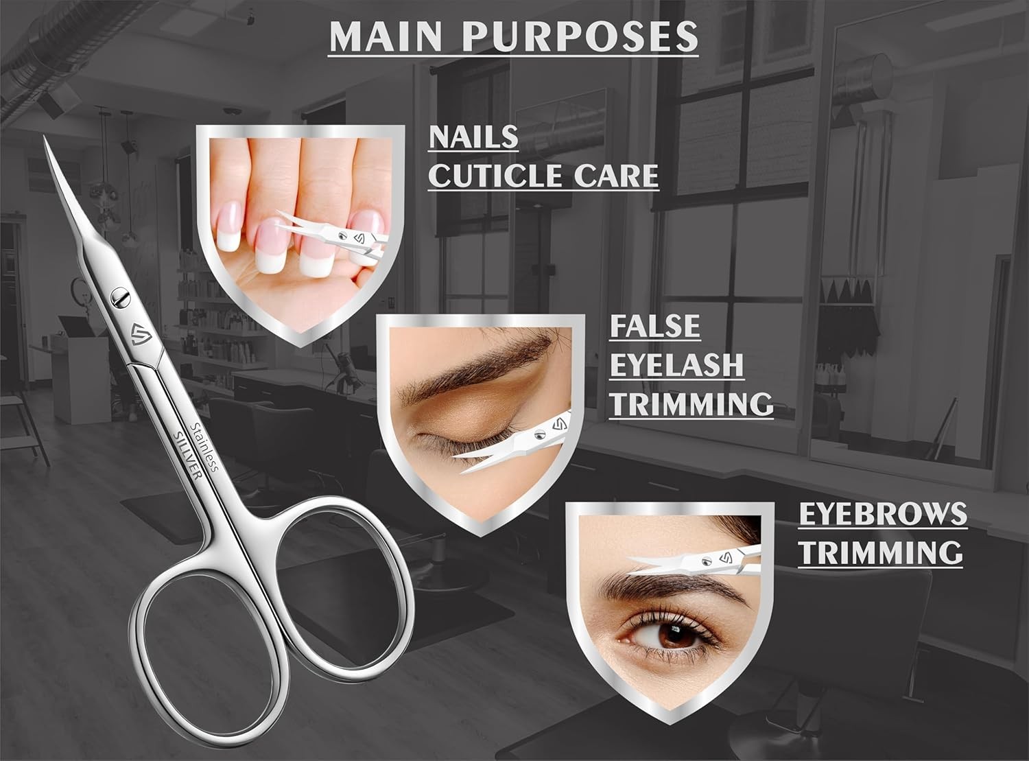 Cuticle Scissors Curved Blade - Extra Fine Pointed Tip Professional Manicure