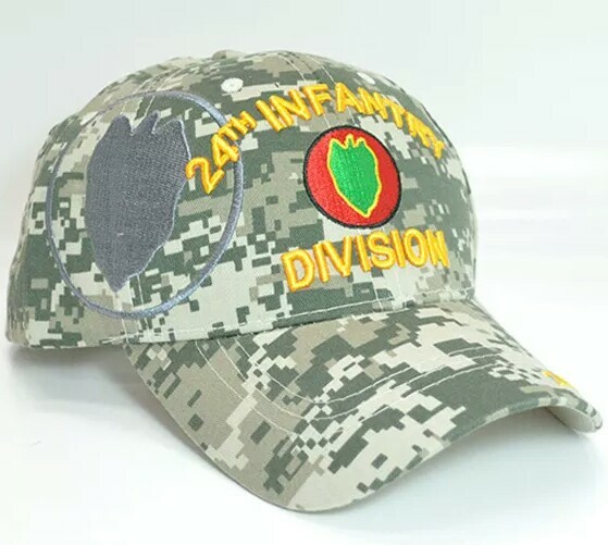 24th Infantry Division Army Hat Green Digital Camo Embroidered Military Ball Cap