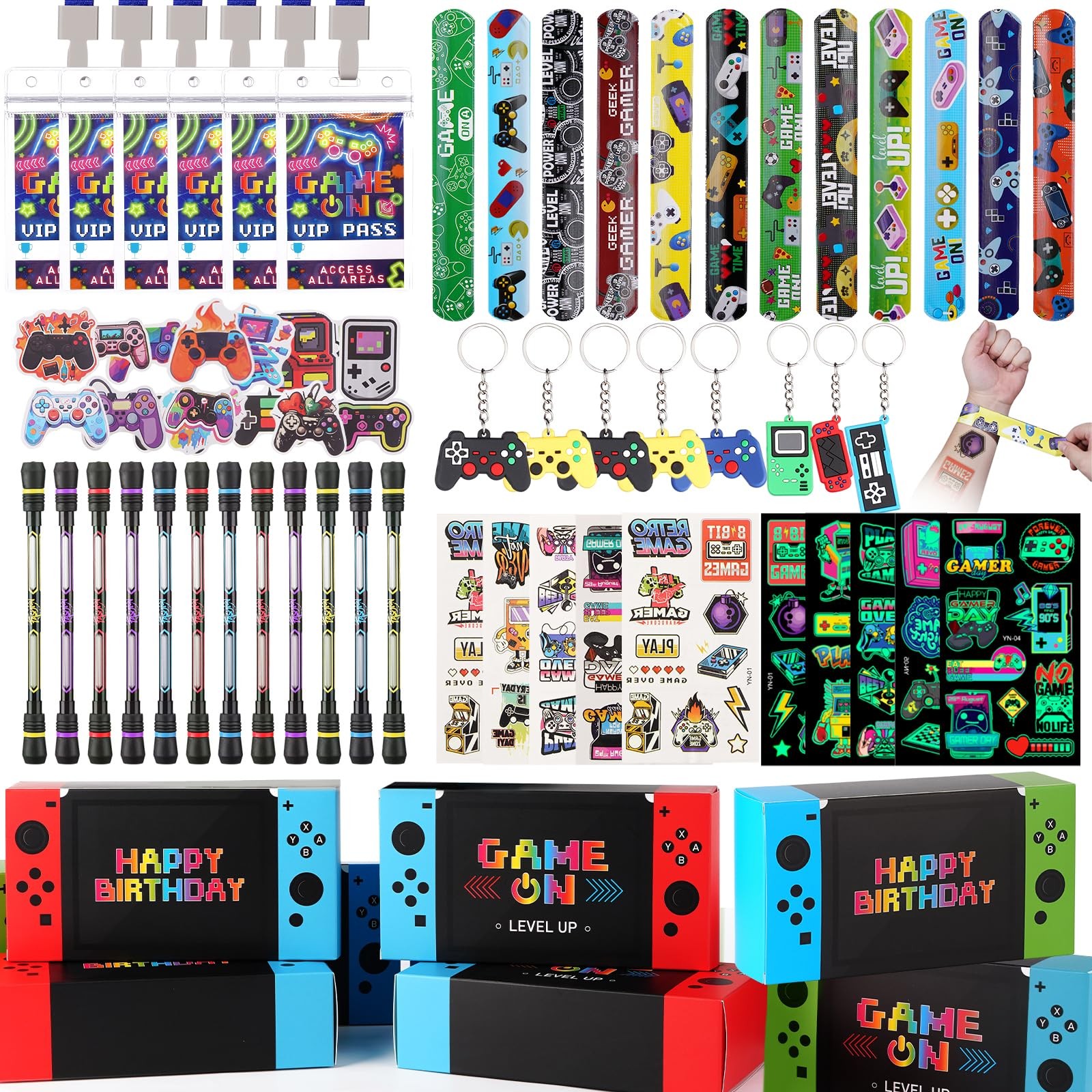 Vanblue 122pcs Video Game Party Favors Gamer Birthday Supplies,Game Theme...