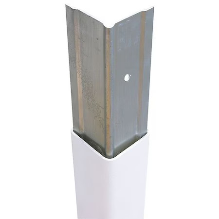 Zoro Select Pvc-A-3-Wh Corner Guard, White, Aluminum/Pvc, 4 Ft H,  Pvc-A-3-Wh