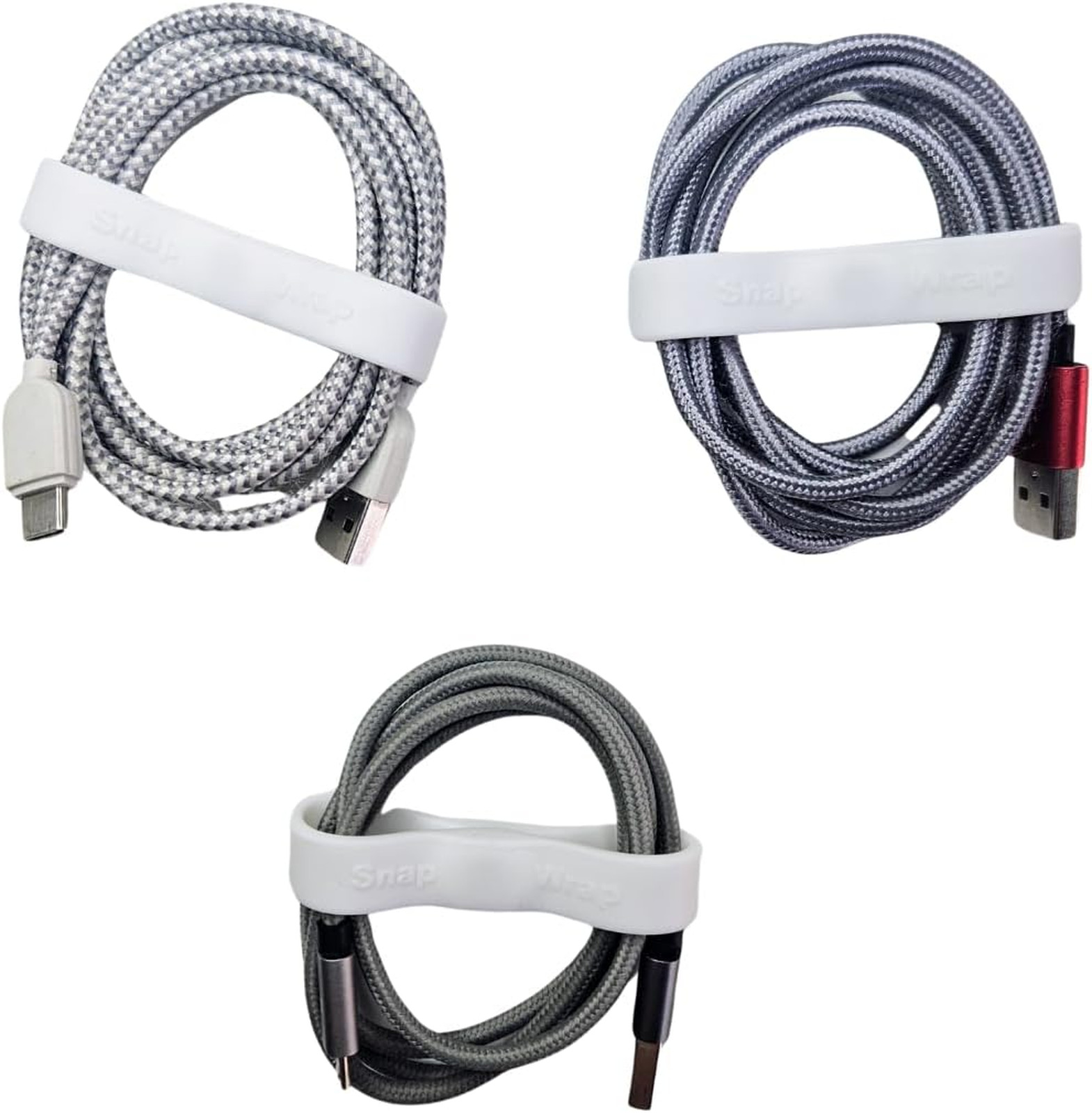 Cable Organizer Silicone Wrap 6 Pack Magnetic Closure Cord Wrap Tidy Wire Holder