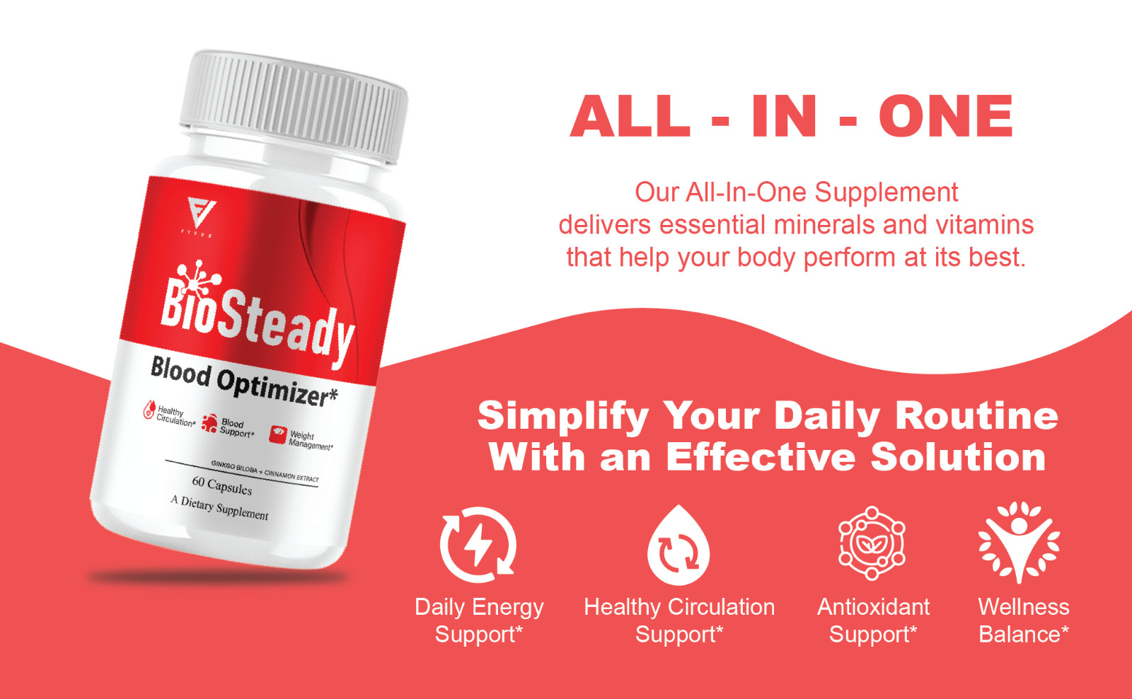 (2 Pack) BioSteady Blood Optimizer, Bio Steady Advanced Formula (120 Capsules)