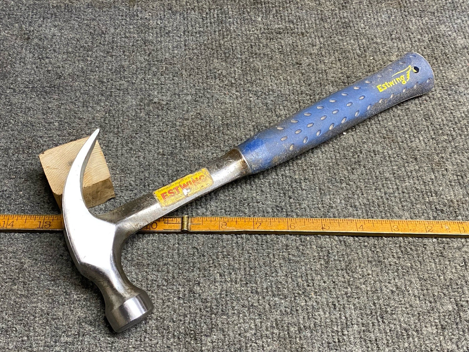 Vintage Estwing 16 Oz Curved Claw Hammer With Stickers E-3 USA