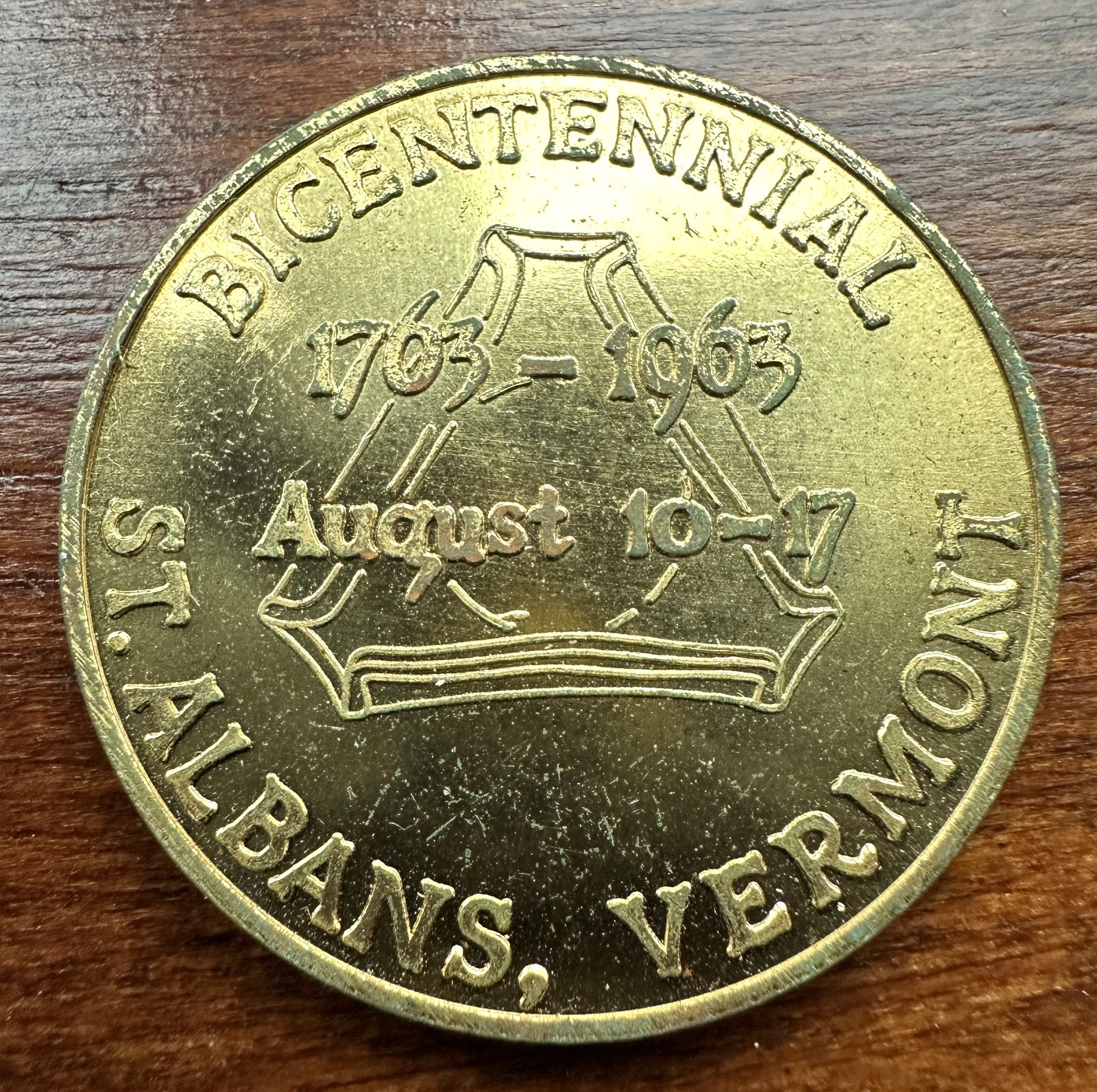 Vintage 1763-1963 St. Albans Vermont Bicentennial Souvenir Money, 50 cents