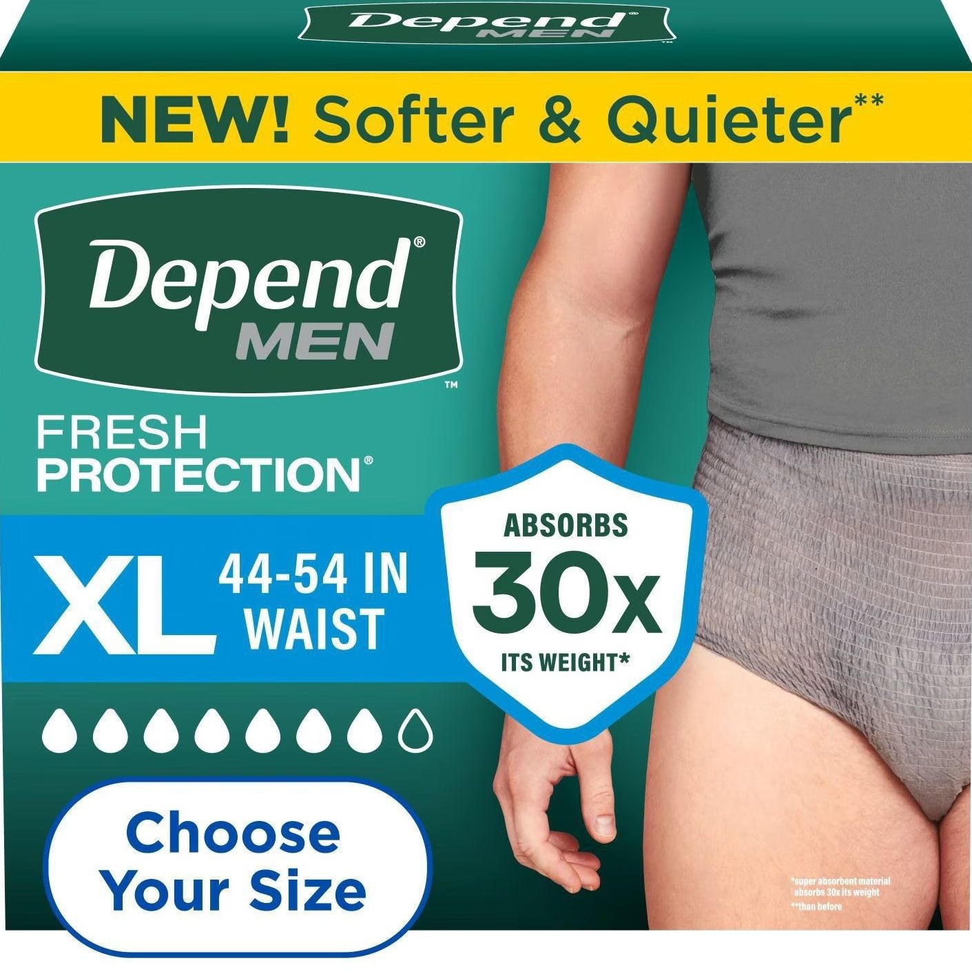Depend Fit-Flex Incontinence XLarge Men Underwear - 80 Count