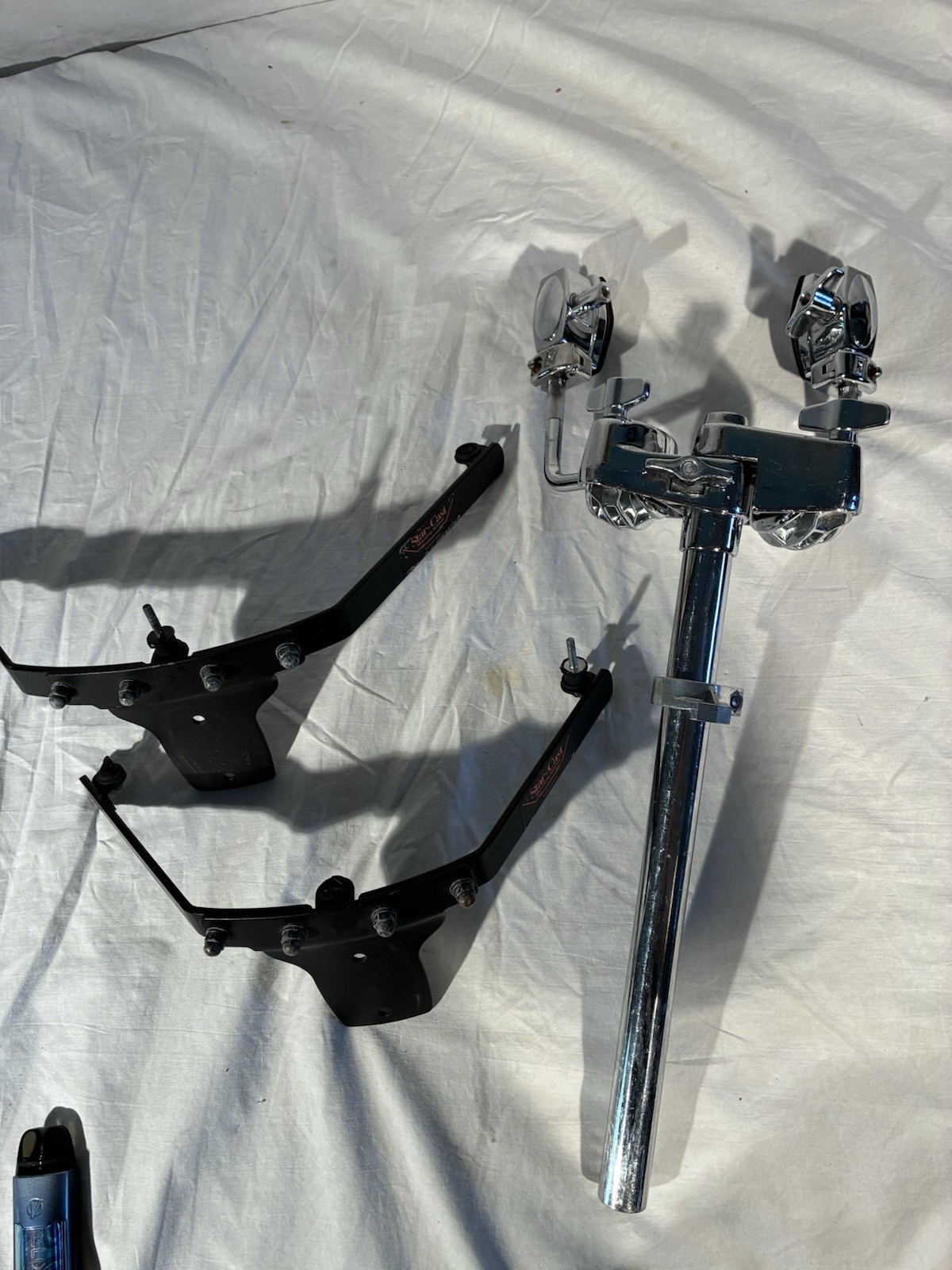 Tama Double Tom Post with 10” And 12”Star cast Rims Mounts And Tom Brackets.
