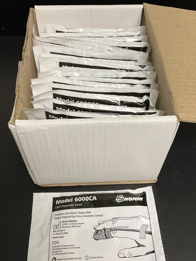 Nonin 6000CA Single Patient Use Sensors - 24/Box - Exp 2028
