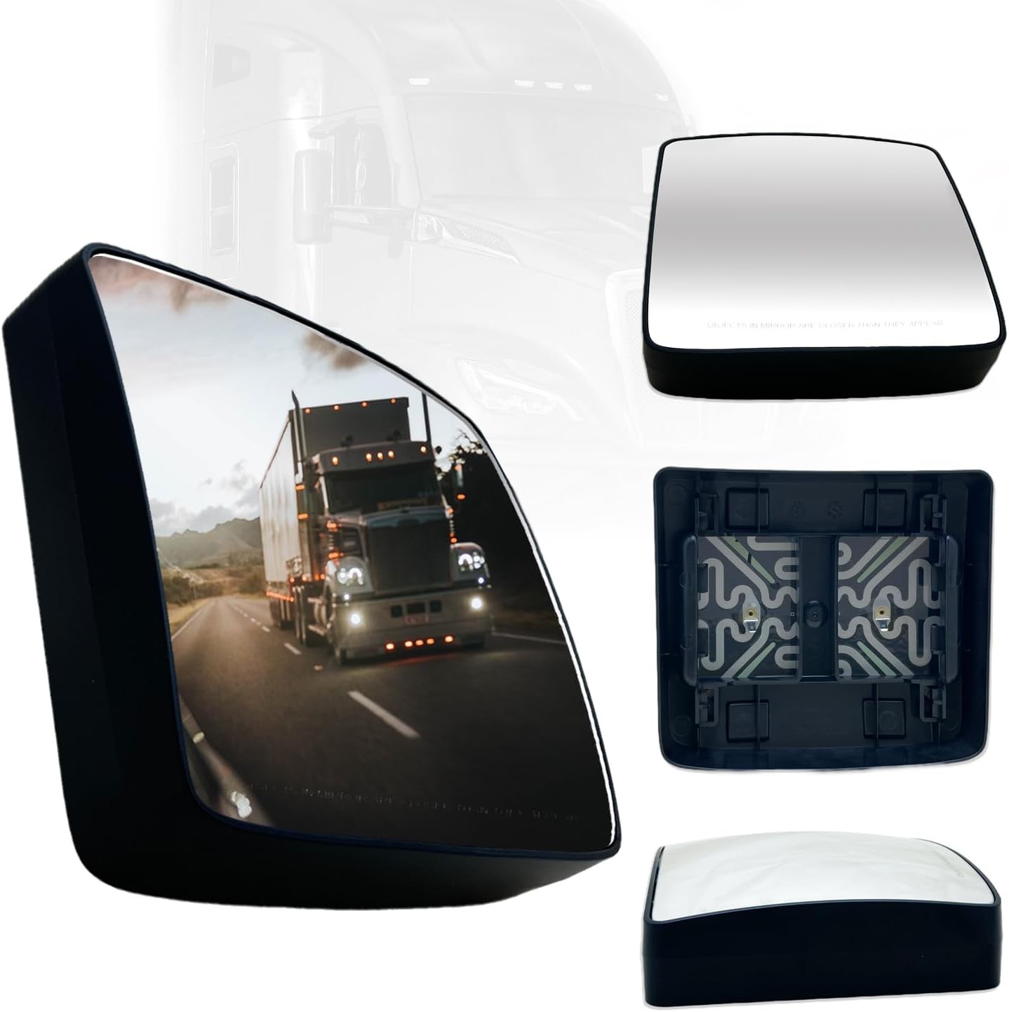 SPLENDID Replacement Mirror Glass, For 2013-2020 Kenworth T680 T880, Heated W...