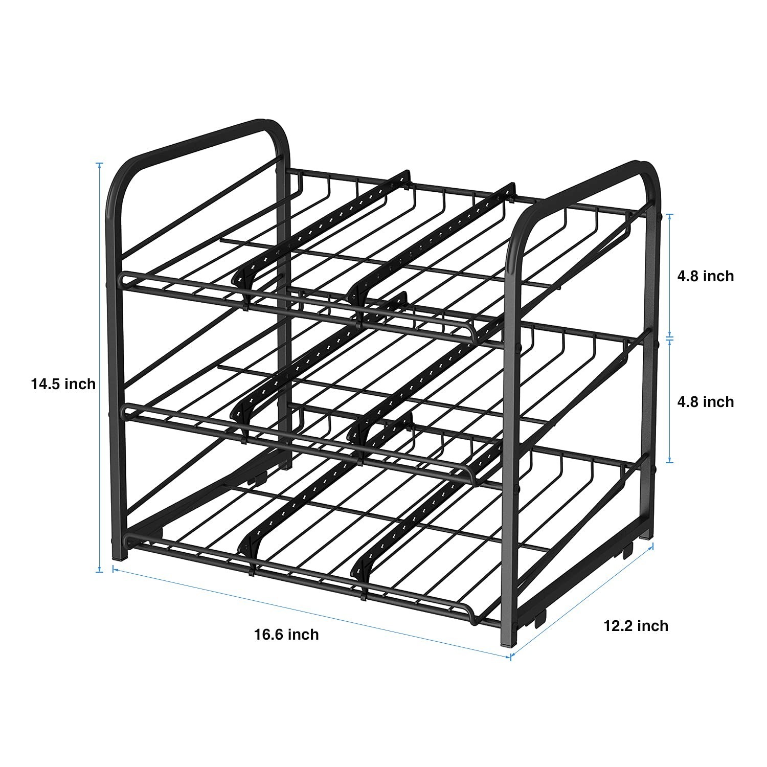 Stackable Can Dispenser, Holds 36 Cans, Kitchen Pantry Storage, Black