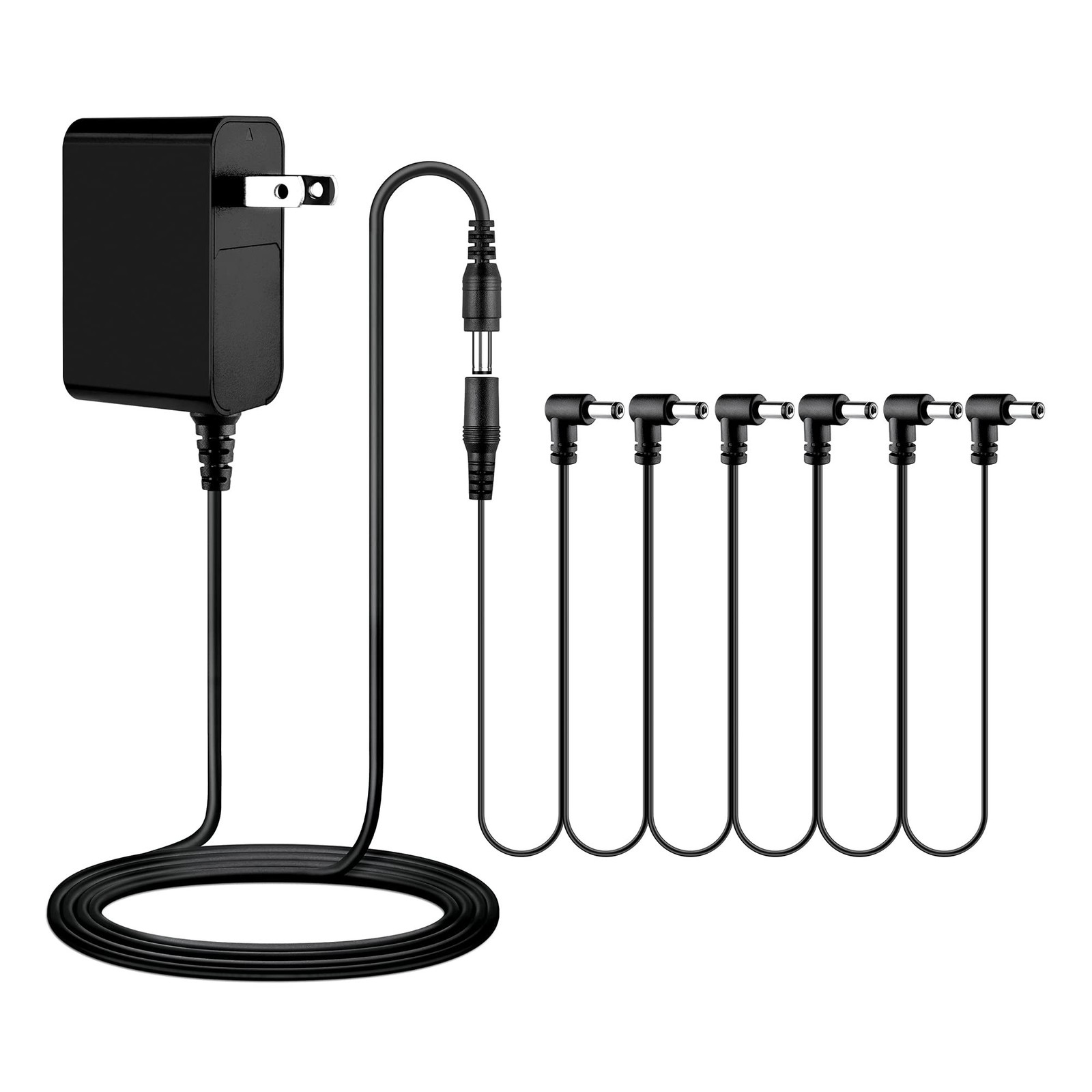 Guitar Pedal Power Supply Adapter 9V DC 1A(1000mA) with 6 Way Daisy Chain Cab...