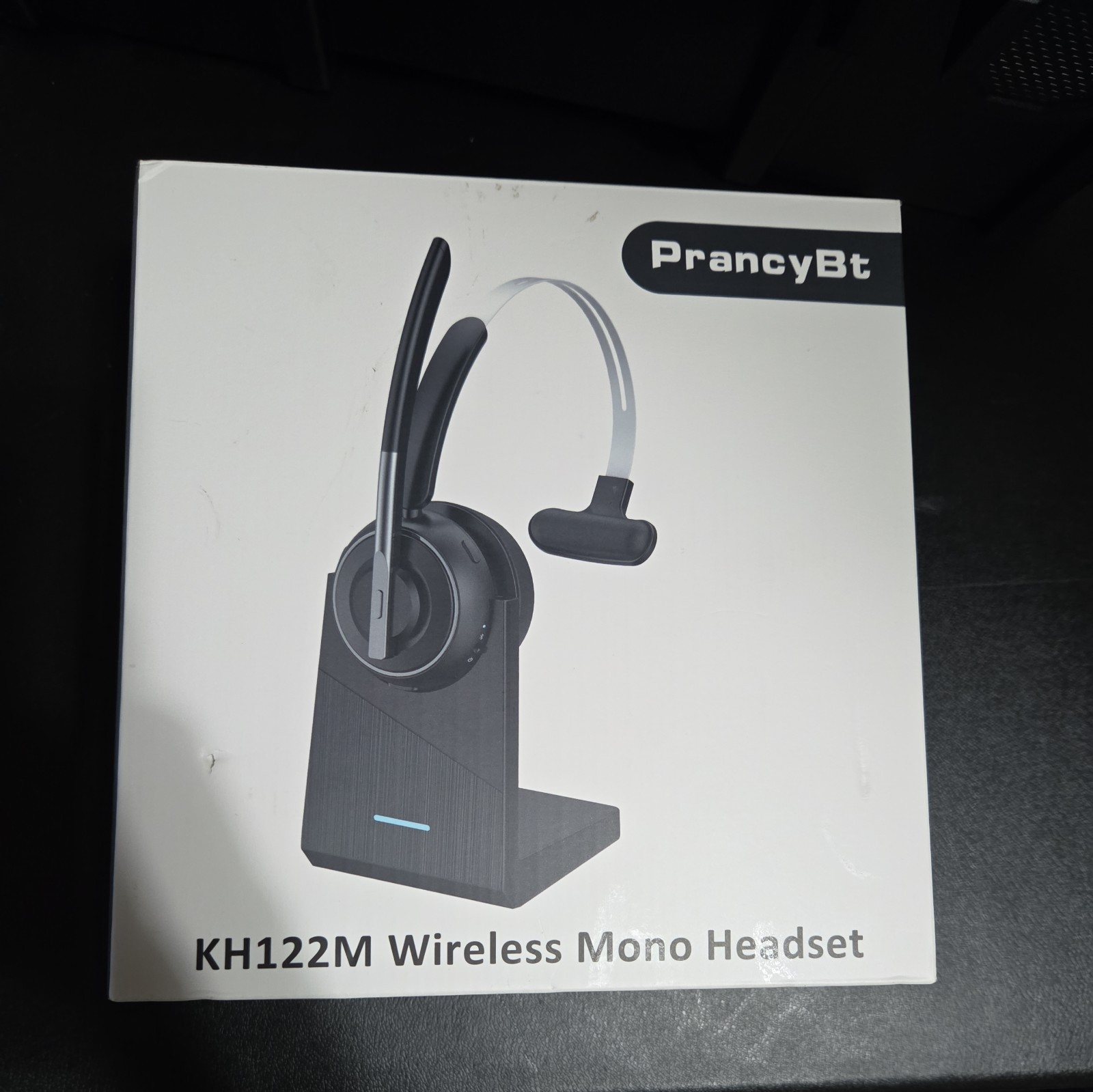 PrancyBt KH122M Wireless Mono Bluetooth Headset Black USB Dongle Charging Stand