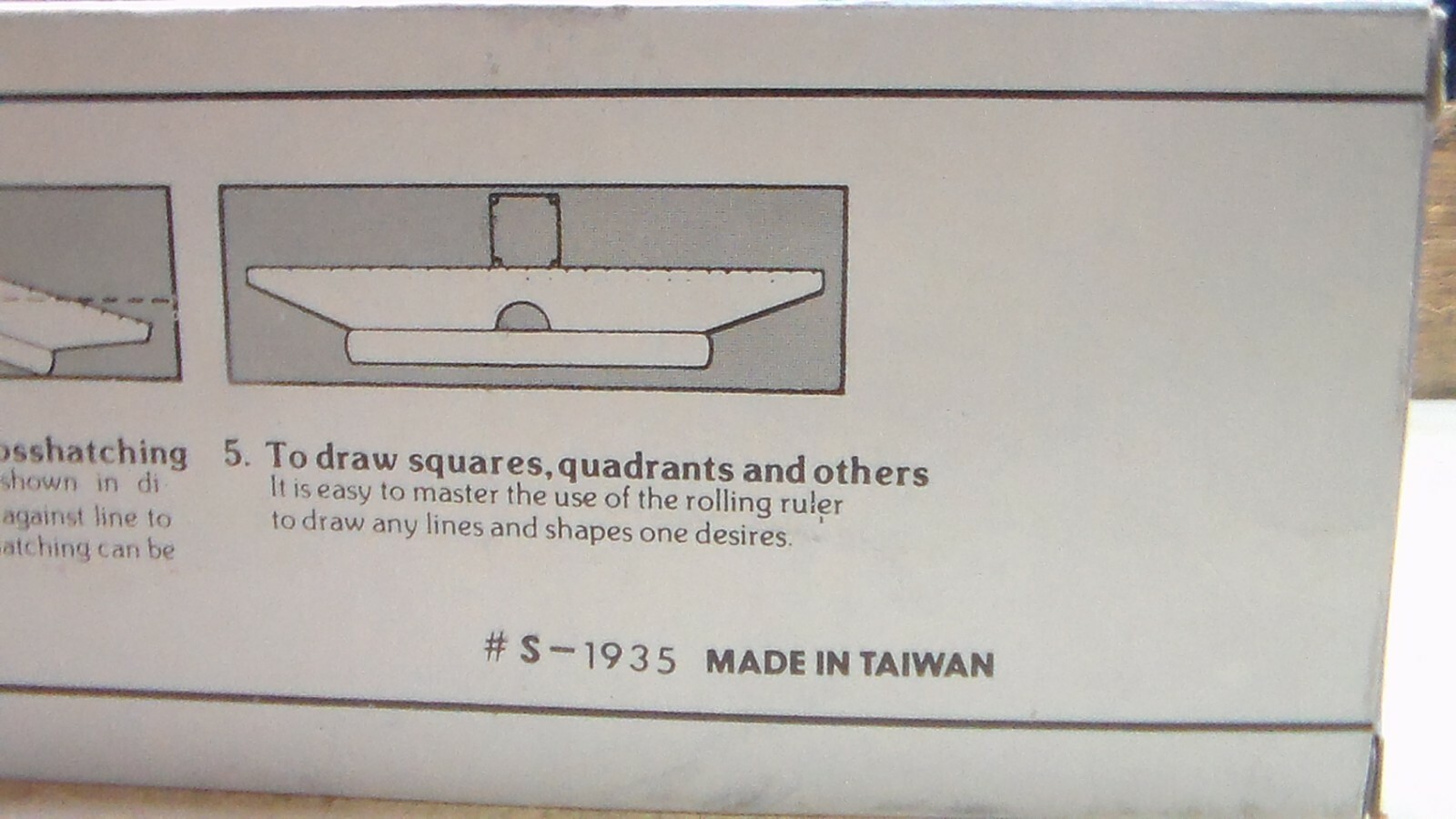 Rolling Ruler S-1935 Horizontal & Vertical Parallel Lines, Circles, Arcs, Angles