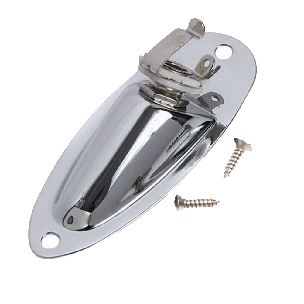 Loaded Boat Guitar Pickup Output Input Jack Plug Socket For FD Strat Silver b