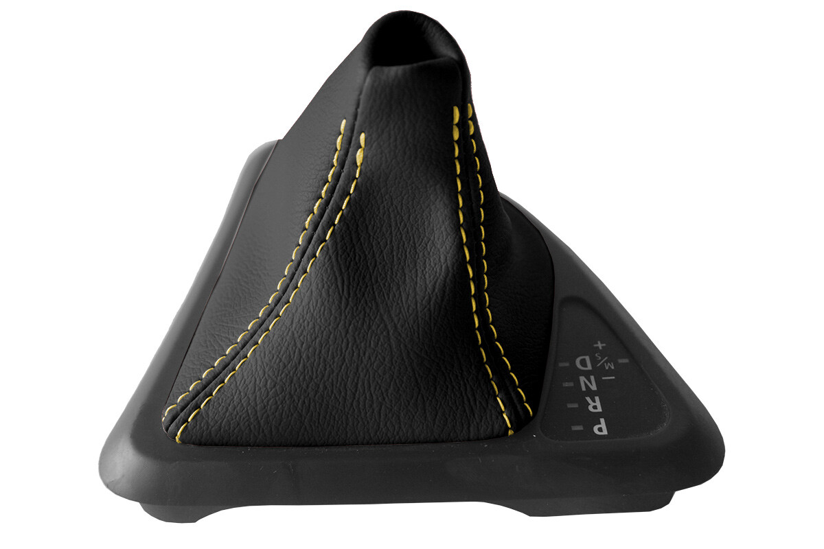 Automatic Shift Boot Cover Leather for BMW E81 E82 E87 2004-2013 Yellow Stitch