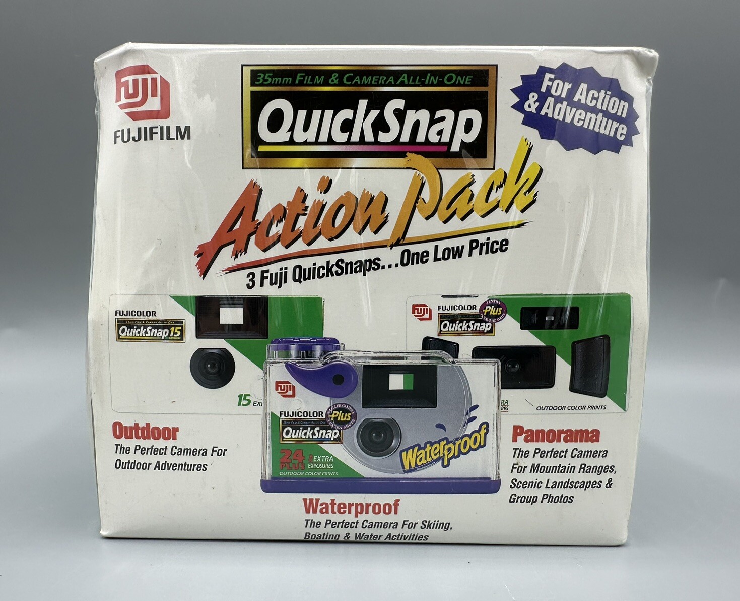 Vintage 1996 Fujifilm Quick snap Action Pack Outdoor Panorama Waterproof NOS